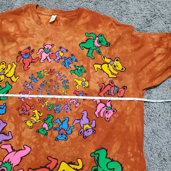 RARE Grateful Dead Deadstock Sample Orange Tie Dye Bear Spiral Logo Shirt - XL - Picture 5 of 6